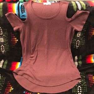 Purple Shoulder Cut-out dress